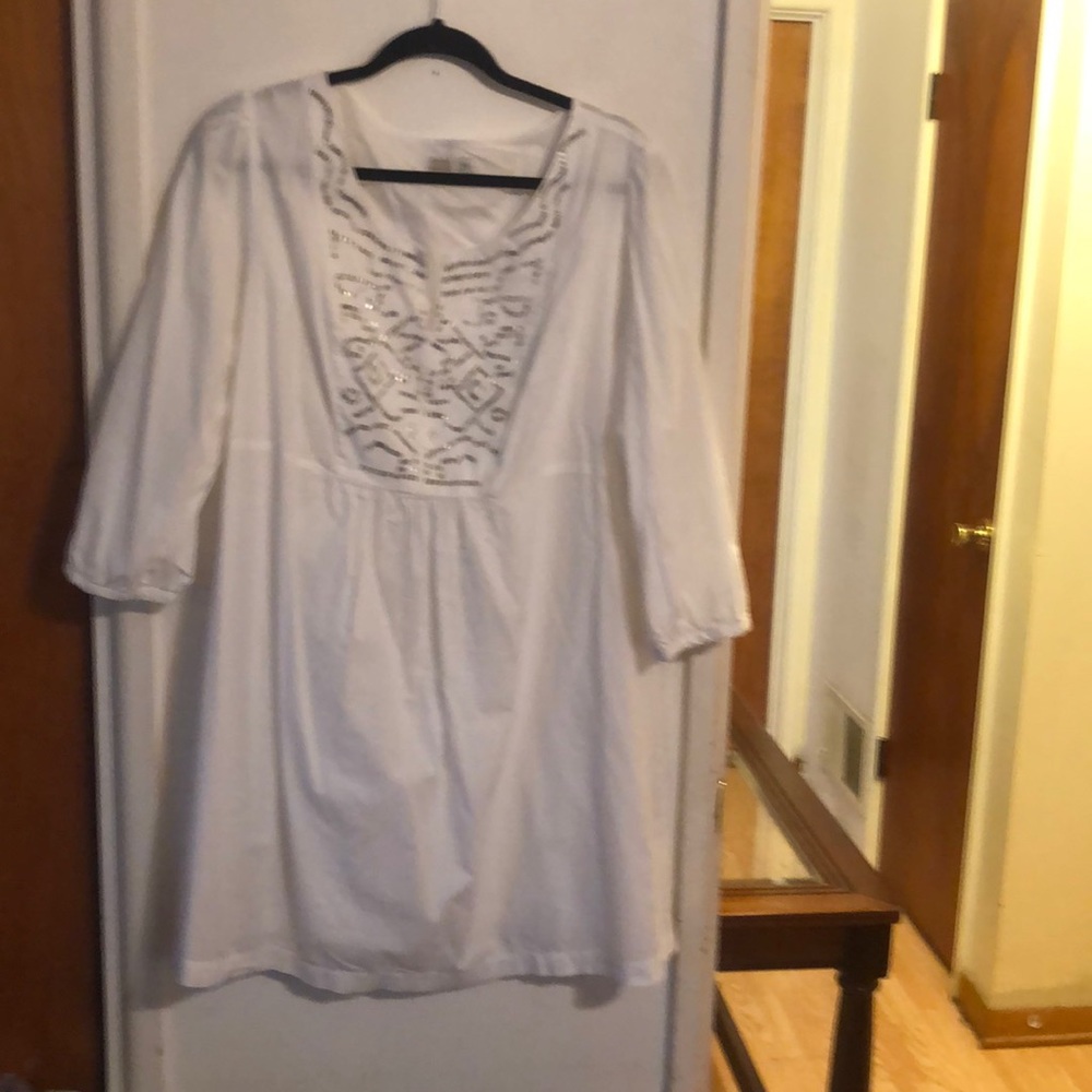 Women preowned long White Blouse Size XL